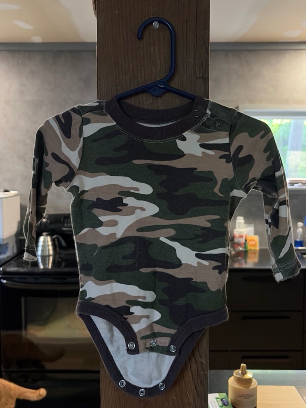 Falls Creek Camo Long-Sleeve Baby One-Piece Bodysuit - Green, Brown, Black